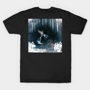 Awesome wolves in the winter landscape T-Shirt